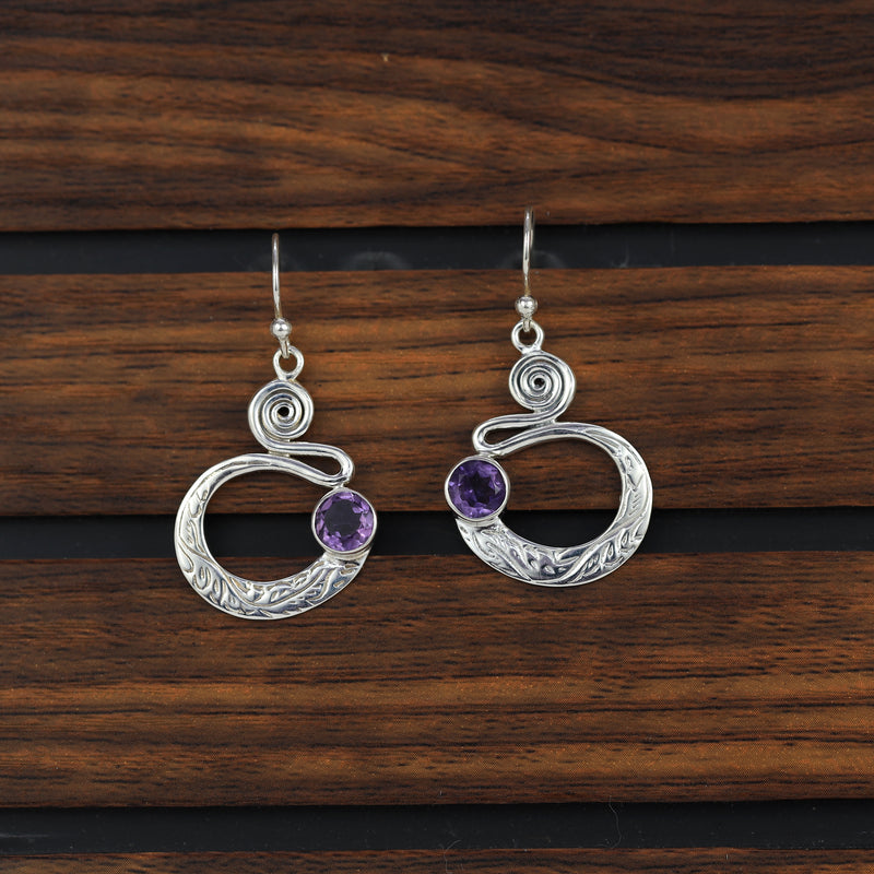 Sterling Silver Amethyst Earrings SSER117