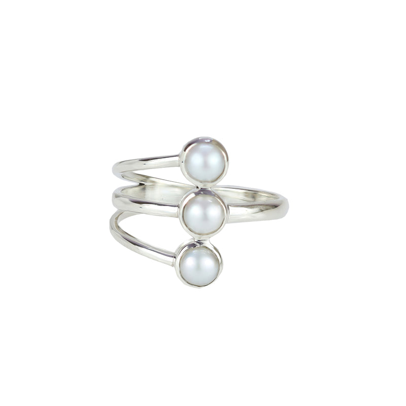 925 Sterling Silver Pearl Ring SSR370