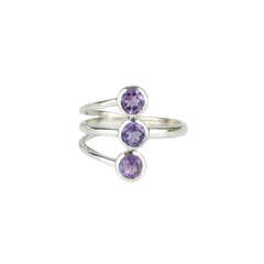 925 Sterling Silver Amethyst Ring SSR370
