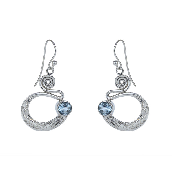 Sterling Silver Blue Topaz Earrings SSER117