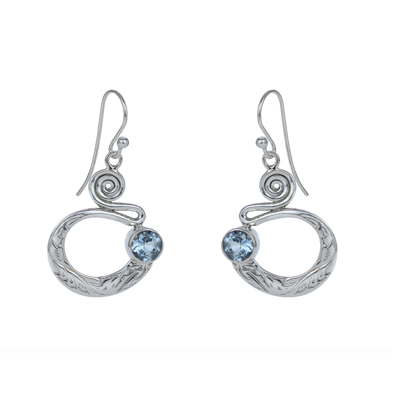 Sterling Silver Blue Topaz Earrings SSER117