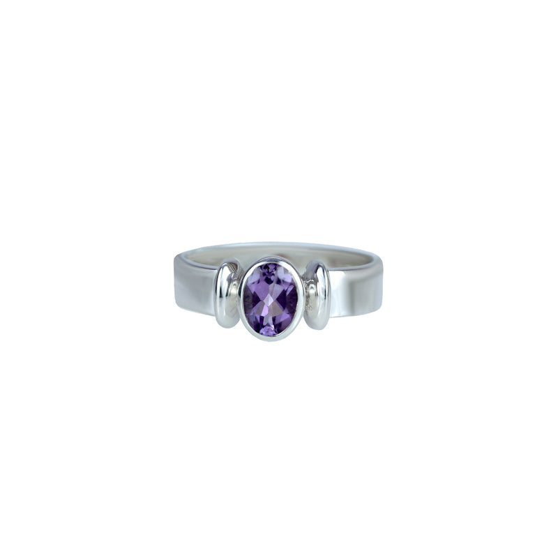 Sterling Silver Amethyst Ring SSR106