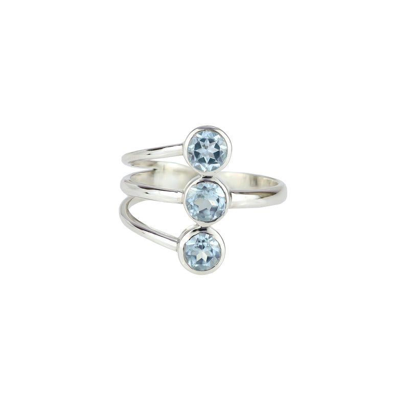 Sterling Silver Blue Topaz Ring SSR370