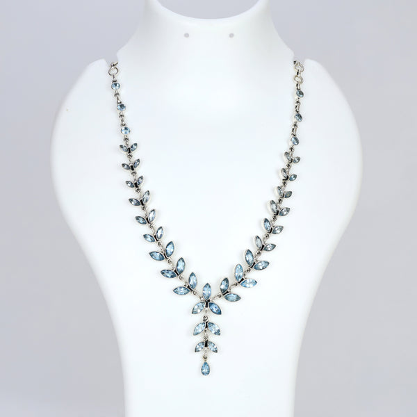 Sterling Silver Blue Topaz Necklace SSN10