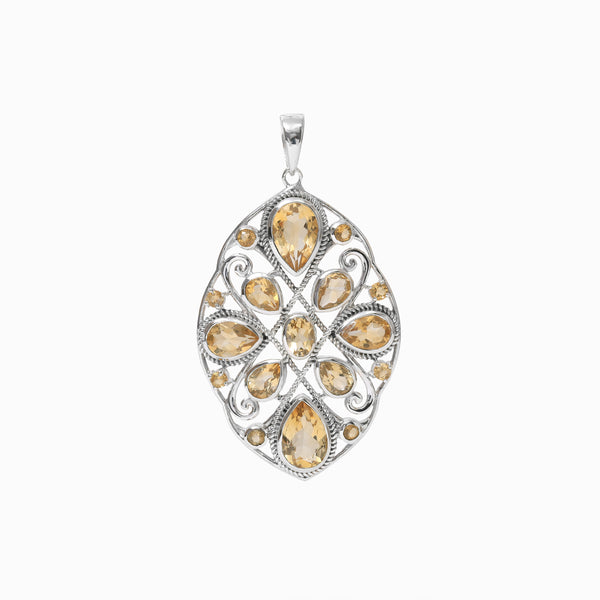 Sterling Silver Citrine Pendant SSP87