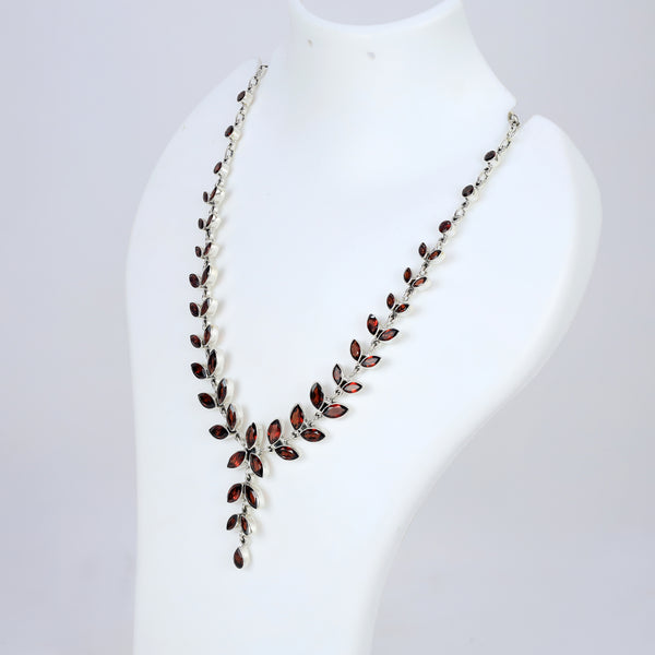 Sterling Silver Garnet Necklace SSN10