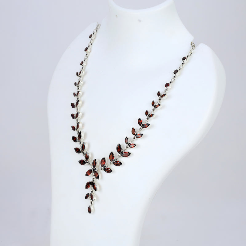 Sterling Silver Garnet Necklace SSN10