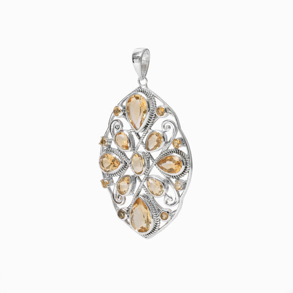Sterling Silver Citrine Pendant SSP87
