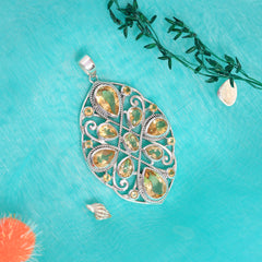 Sterling Silver Citrine Pendant SSP87