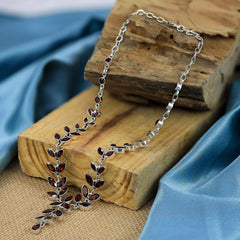 Sterling Silver Garnet Necklace SSN10