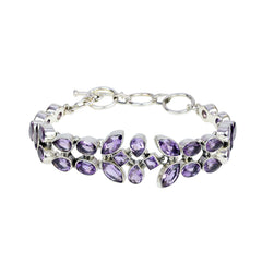 Sterling Silver Amethyst Bracelet SSBR105