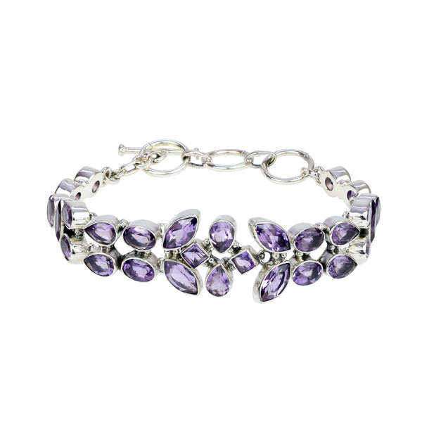 Sterling Silver Amethyst Bracelet SSBR105