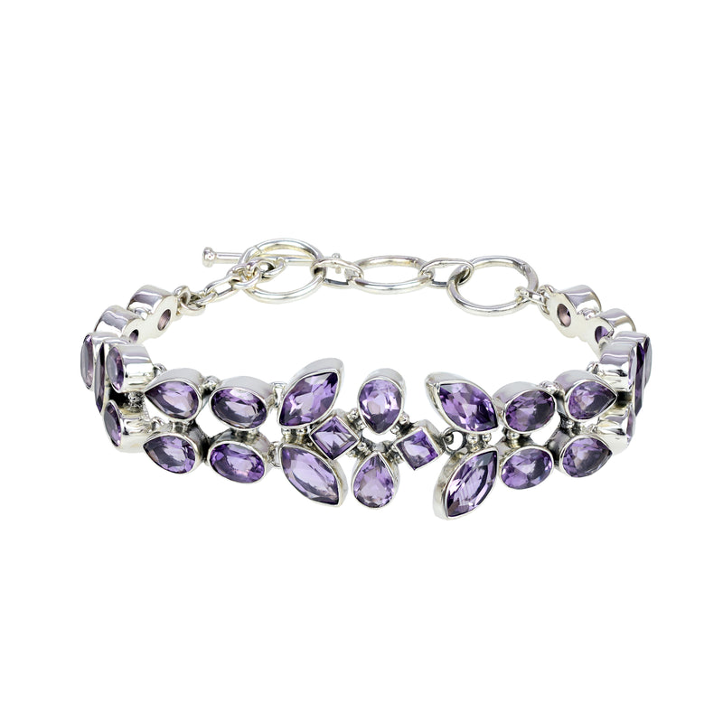 Sterling Silver Amethyst Bracelet SSBR105