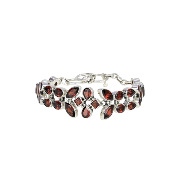 Sterling Silver Garnet Bracelet SSBR105