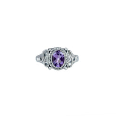 Sterling Silver Amethyst Ring SSR296