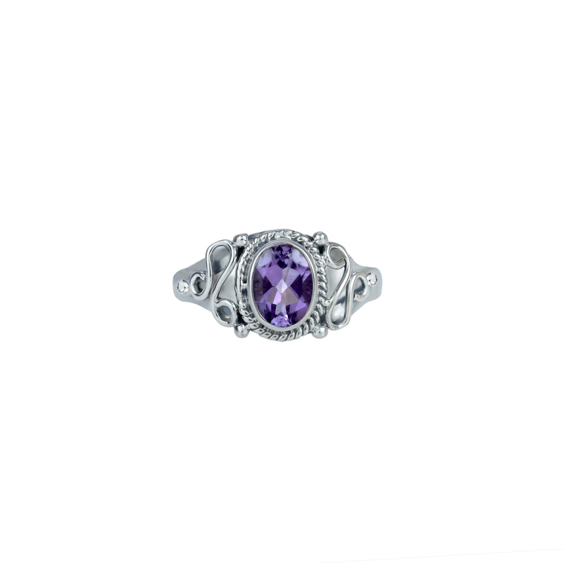 Sterling Silver Amethyst Ring SSR296
