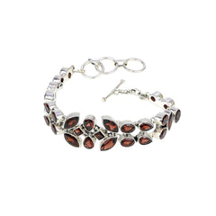 Sterling Silver Garnet Bracelet SSBR105