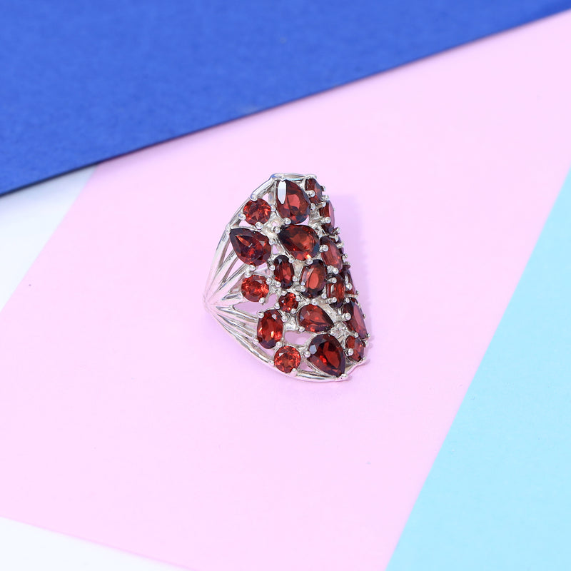 Sterling Silver Garnet Ring SSR365