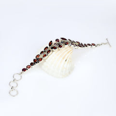 Sterling Silver Garnet Bracelet SSBR105