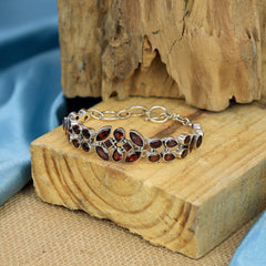 Sterling Silver Garnet Bracelet SSBR105