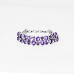 Sterling Silver Amethyst Bracelet SSBR121