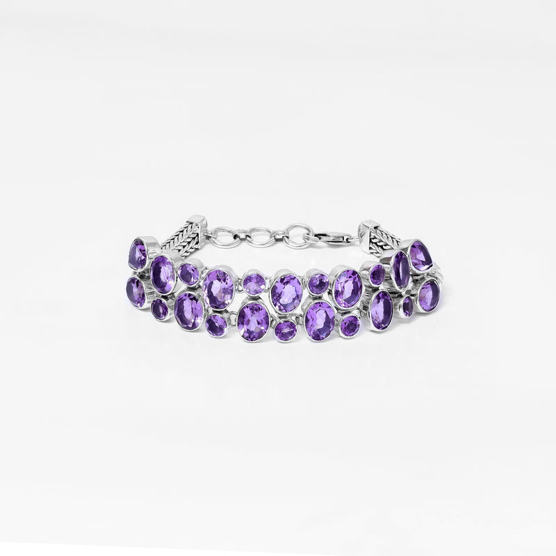 Sterling Silver Amethyst Bracelet SSBR121