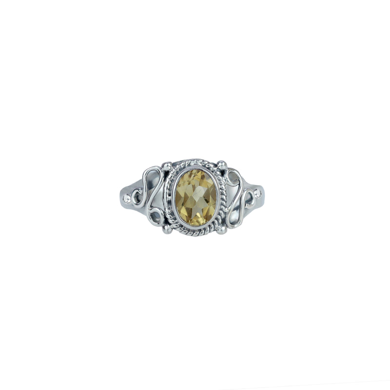 Sterling Silver Citrine Ring SSR296