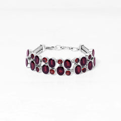 Sterling Silver Garnet Bracelet SSBR121