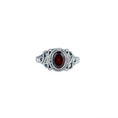 Sterling Silver Garnet Ring SSR296