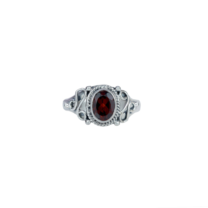 Sterling Silver Garnet Ring SSR296