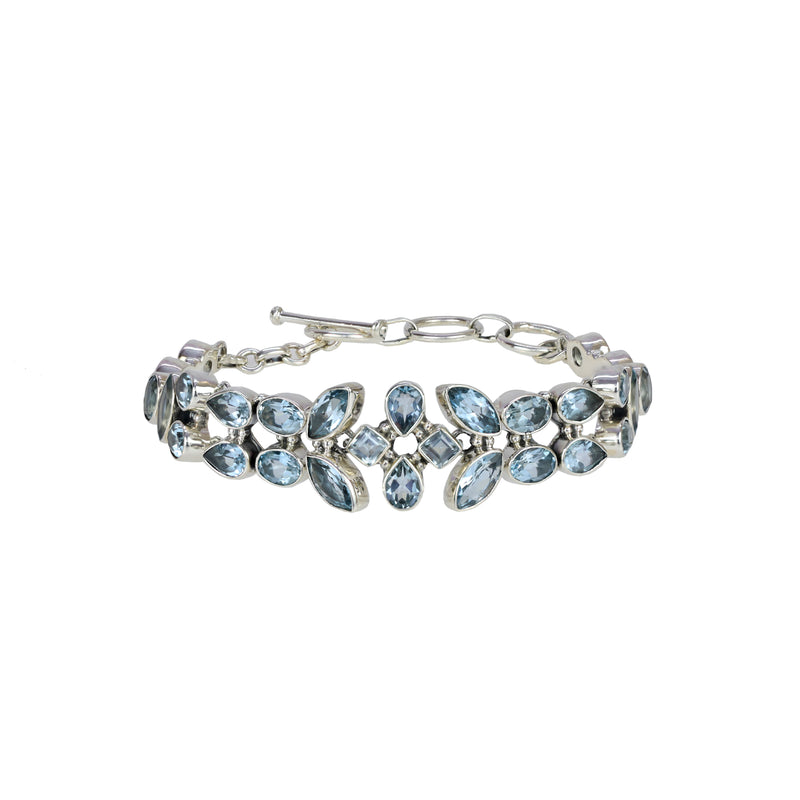 Sterling Silver Blue Topaz Bracelet SSBR105