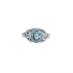 Sterling Silver Blue Topaz Ring SSR296