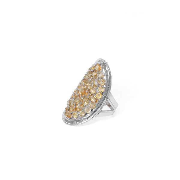Sterling Silver Citrine Ring SSR345