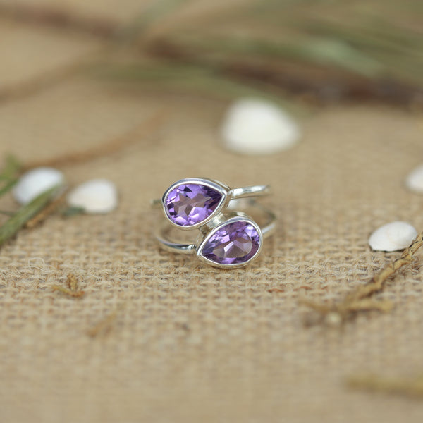 Sterling Silver Amethyst Ring SSR367