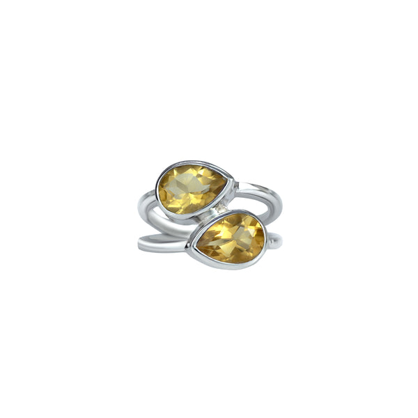 Sterling Silver Citrine Ring SSR367