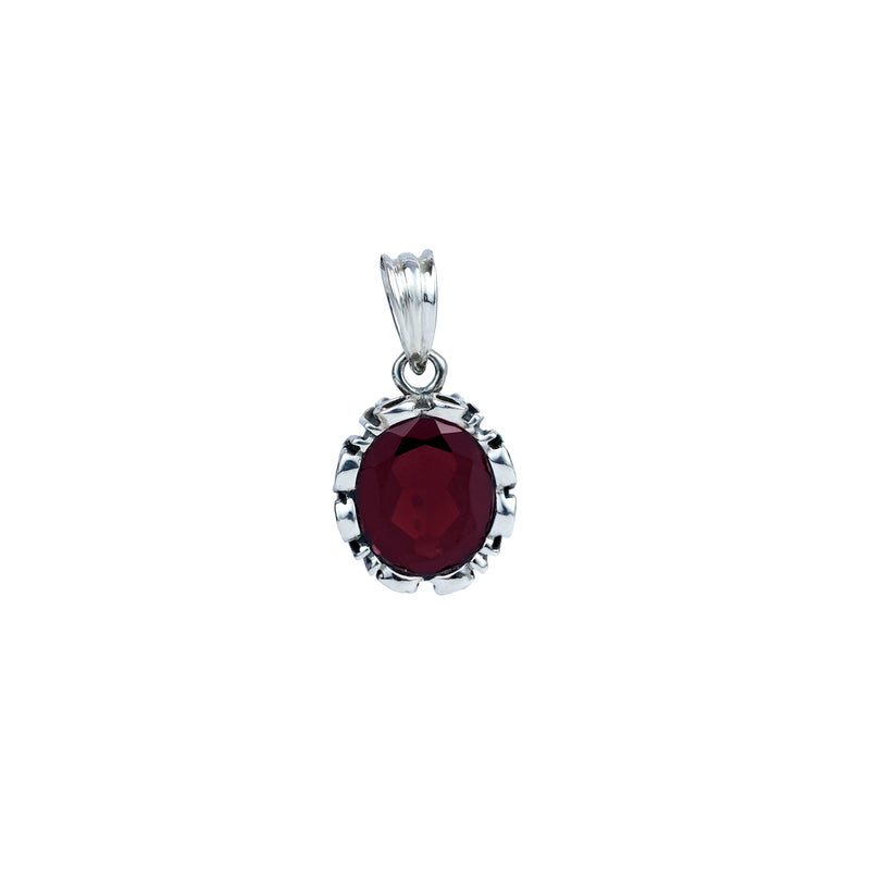 Sterling Silver Garnet Pendant SSP207