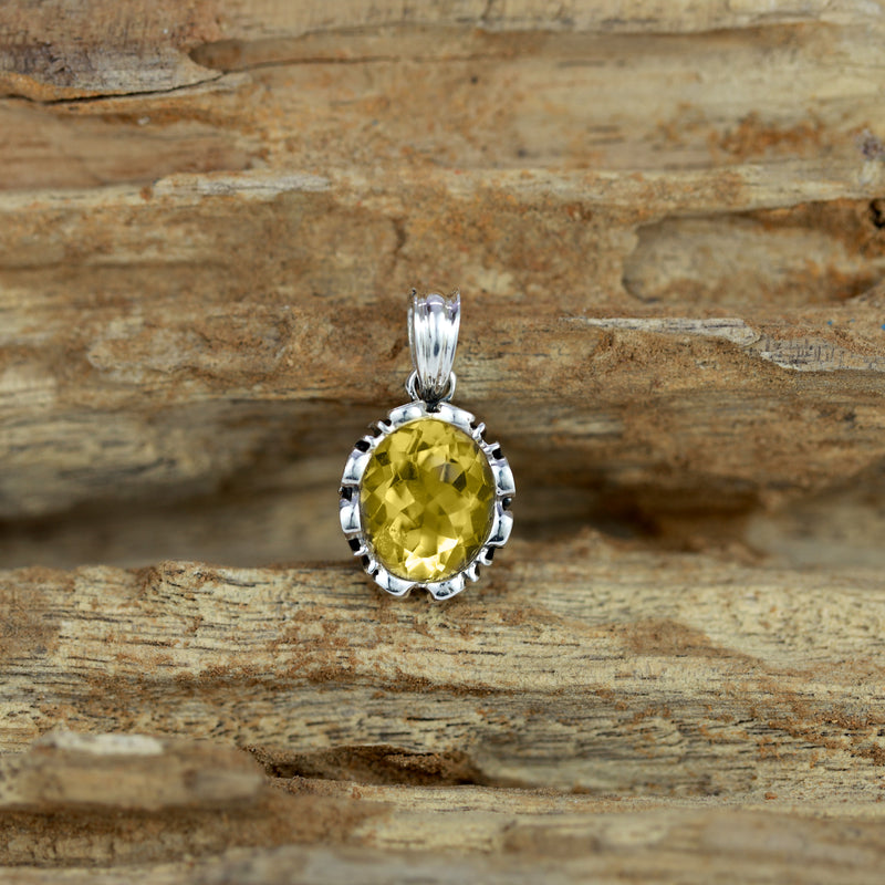 Sterling Silver Citrine Pendant SSP207