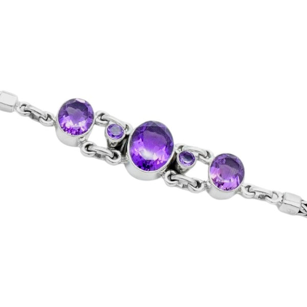 Sterling Silver Amethyst Bracelet SSBR12