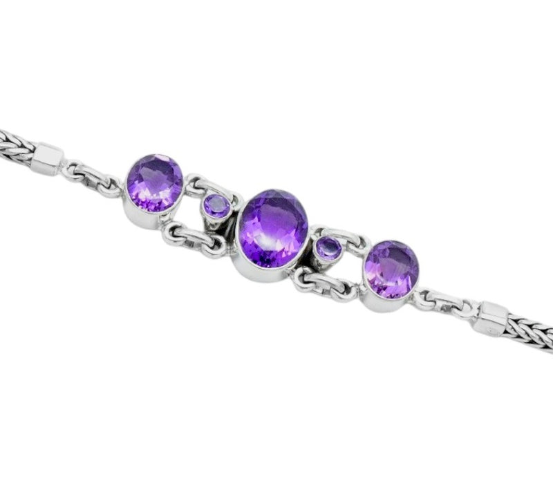 Sterling Silver Amethyst Bracelet SSBR12