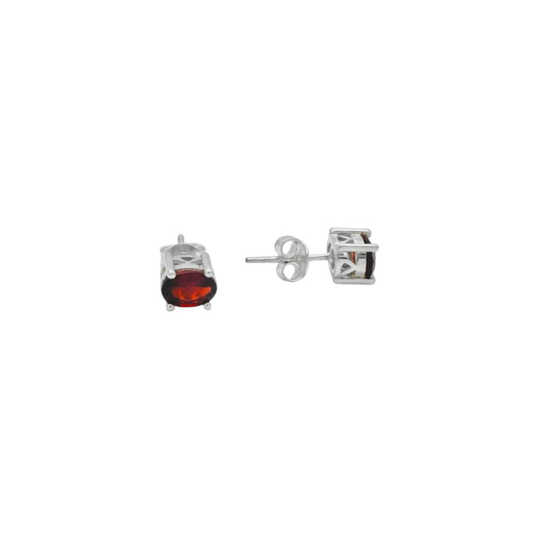 Sterling Silver Garnet Stud Earrings SSER45
