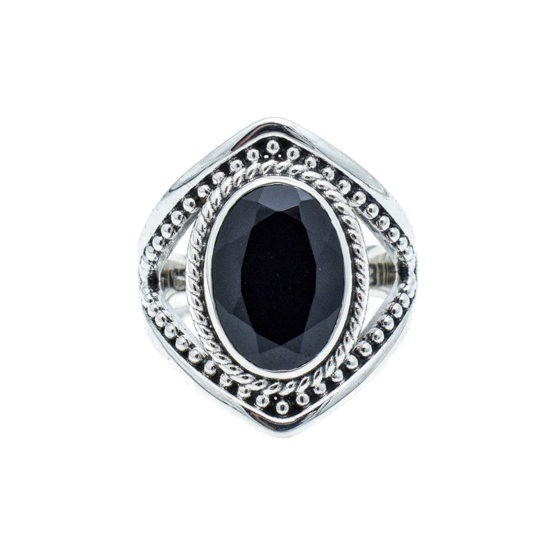 Sterling Silver Black Spinel Ring SSR138