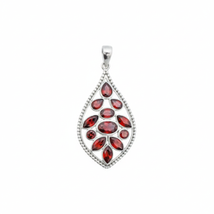 Sterling Silver Garnet Pendant SSP70