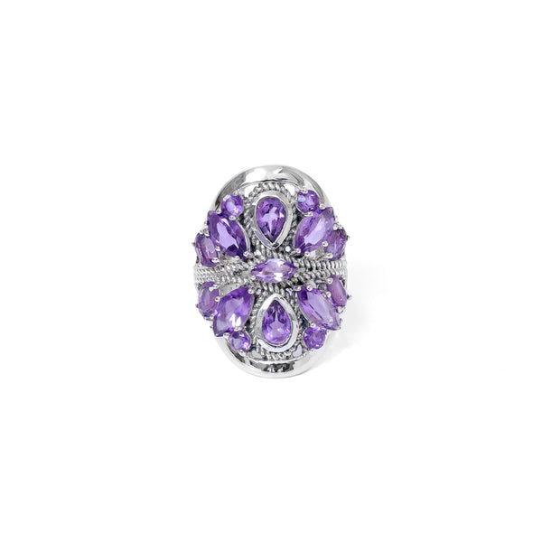 Sterling Silver Amethyst Ring SSR332