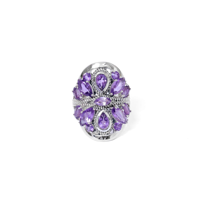 Sterling Silver Amethyst Ring SSR332
