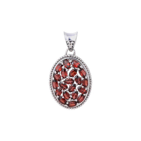 Sterling Silver Garnet Pendant SSP85