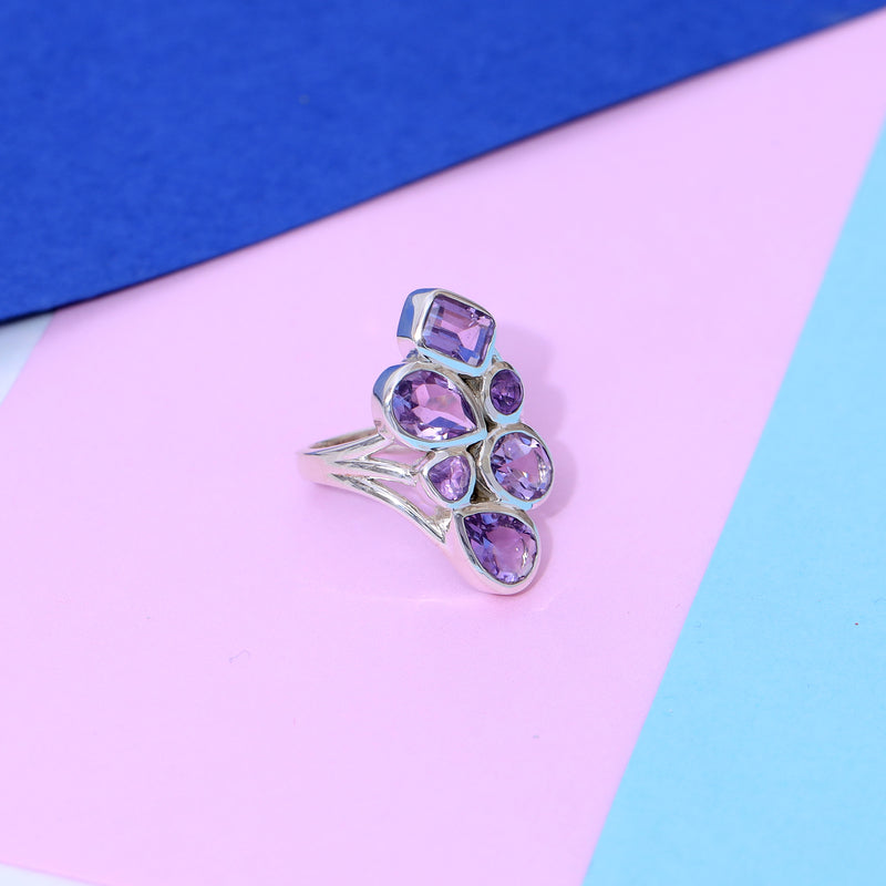 Sterling Silver Amethyst Ring SSR91