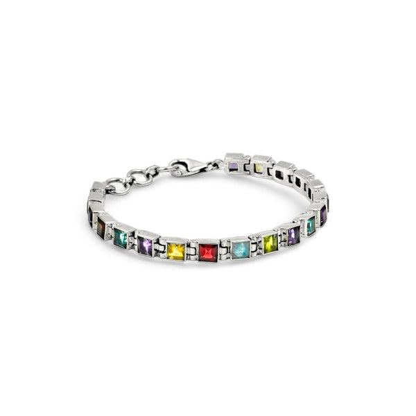 Sterling Silver Multi gemstone Bracelet SSBR27
