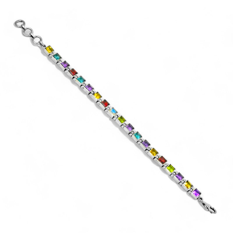 Sterling Silver Multi gemstone Bracelet SSBR27