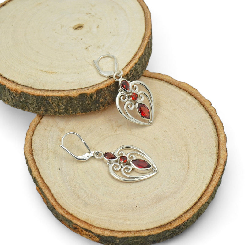 Sterling Silver Garnet Earrings SSER244