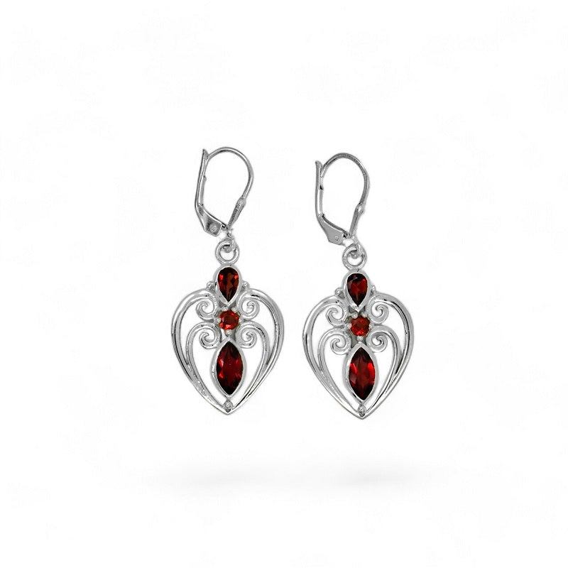 Sterling Silver Garnet Earrings SSER244
